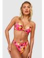 Tropische Hipster-Bikinihose, Pink