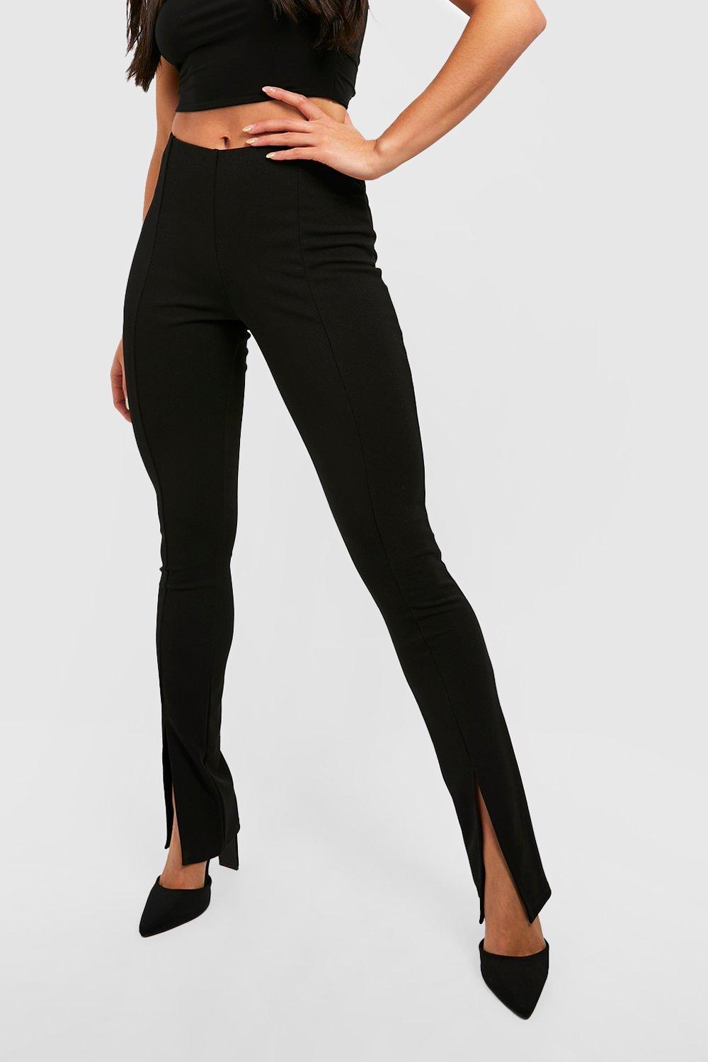 Front Split Hem Basic Leggings