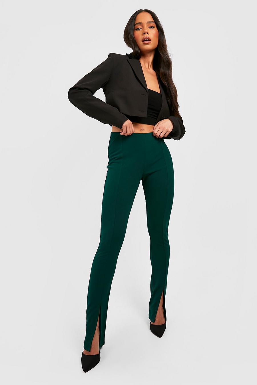 Forest Petite High Waisted Split Front Flared Pants image number 1