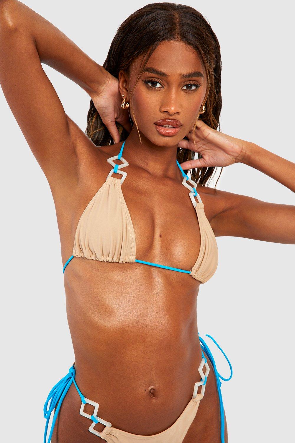 Beige best sale triangle bikini