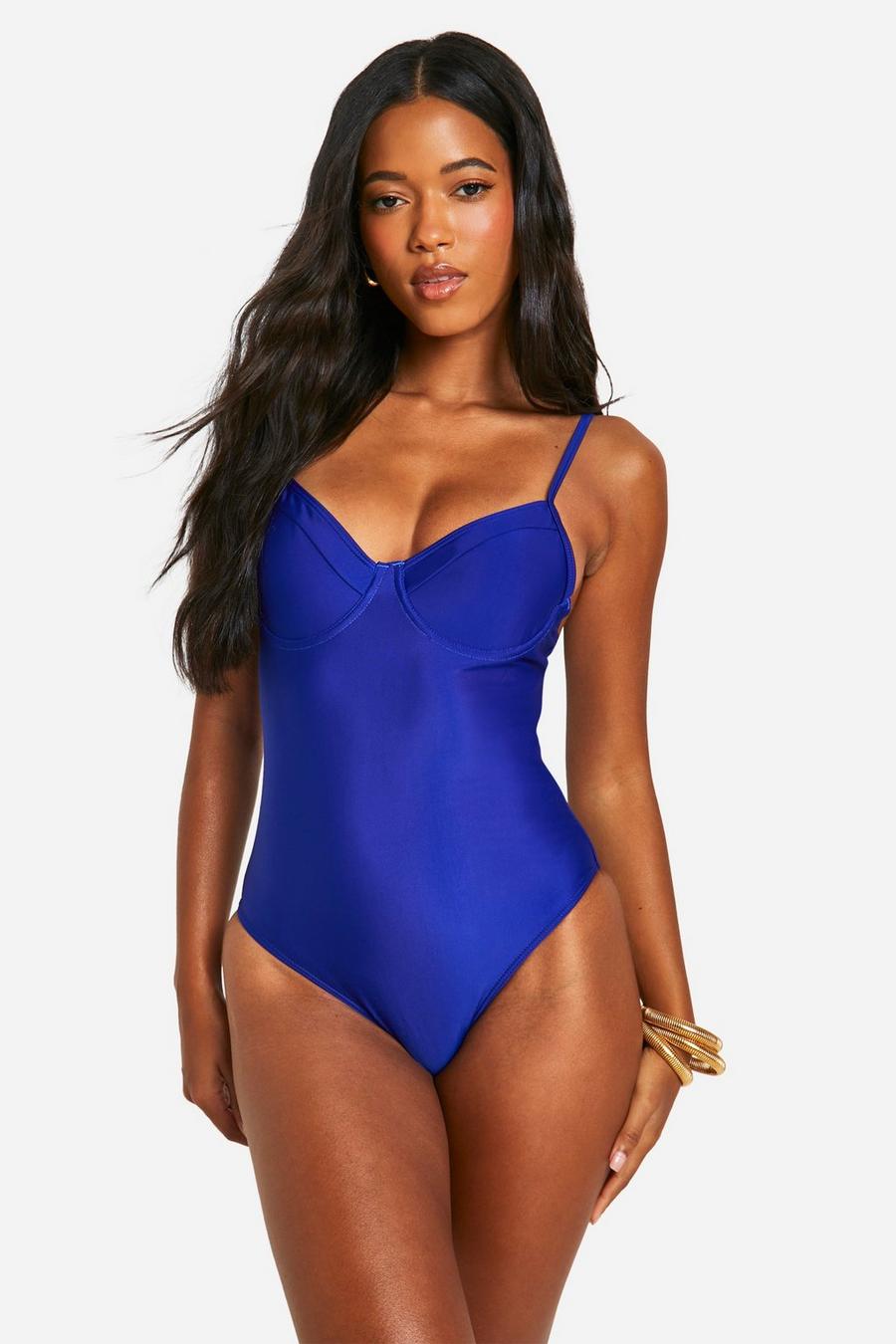 Electric blue Essentials Underwired Swimsuit image number 1