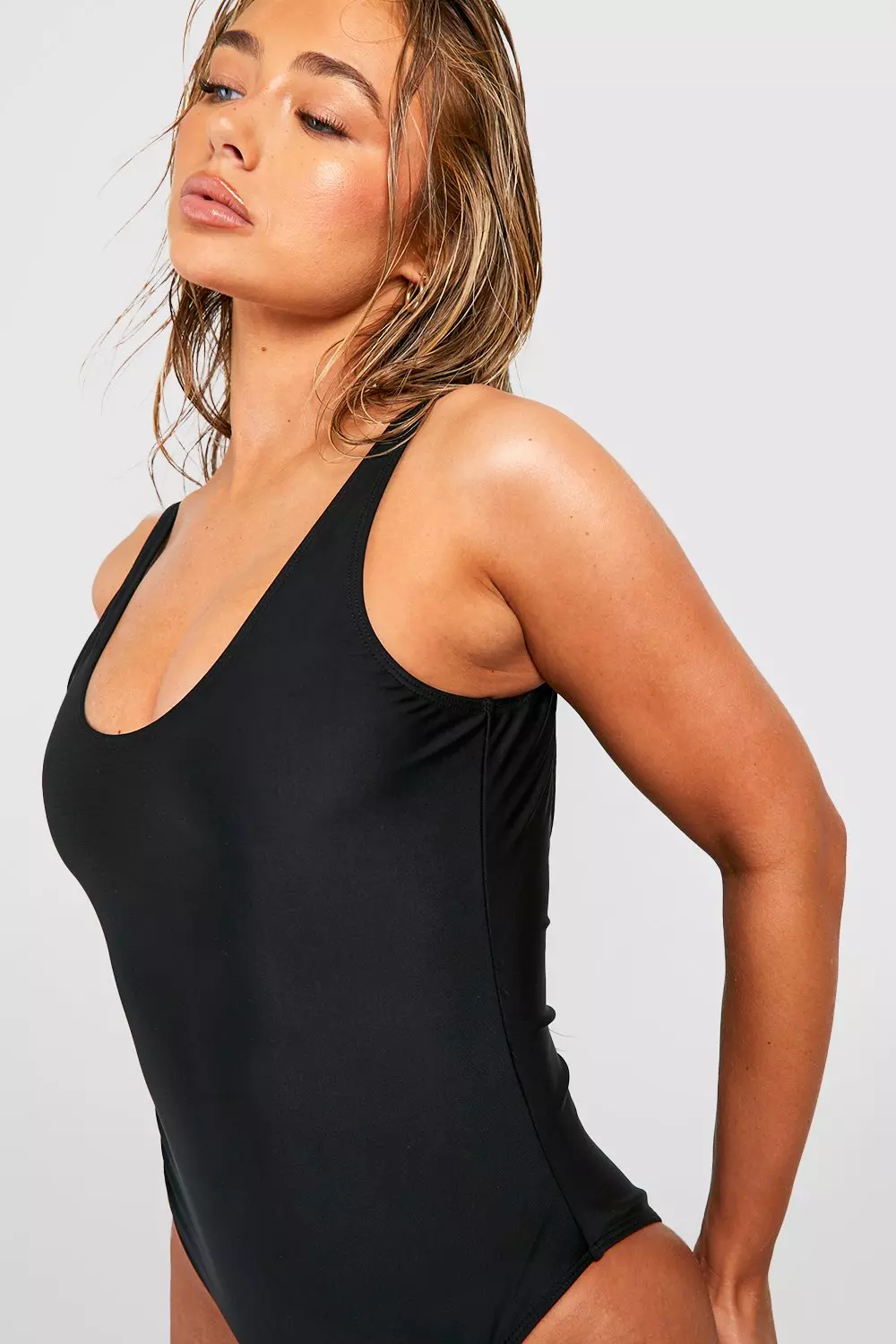 Black Essentials Scoop Swimsuit alternative image
