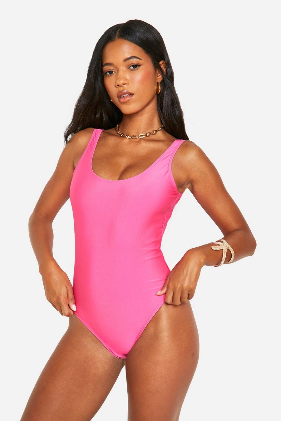 Bright pink Essentials Scoop Swimsuit