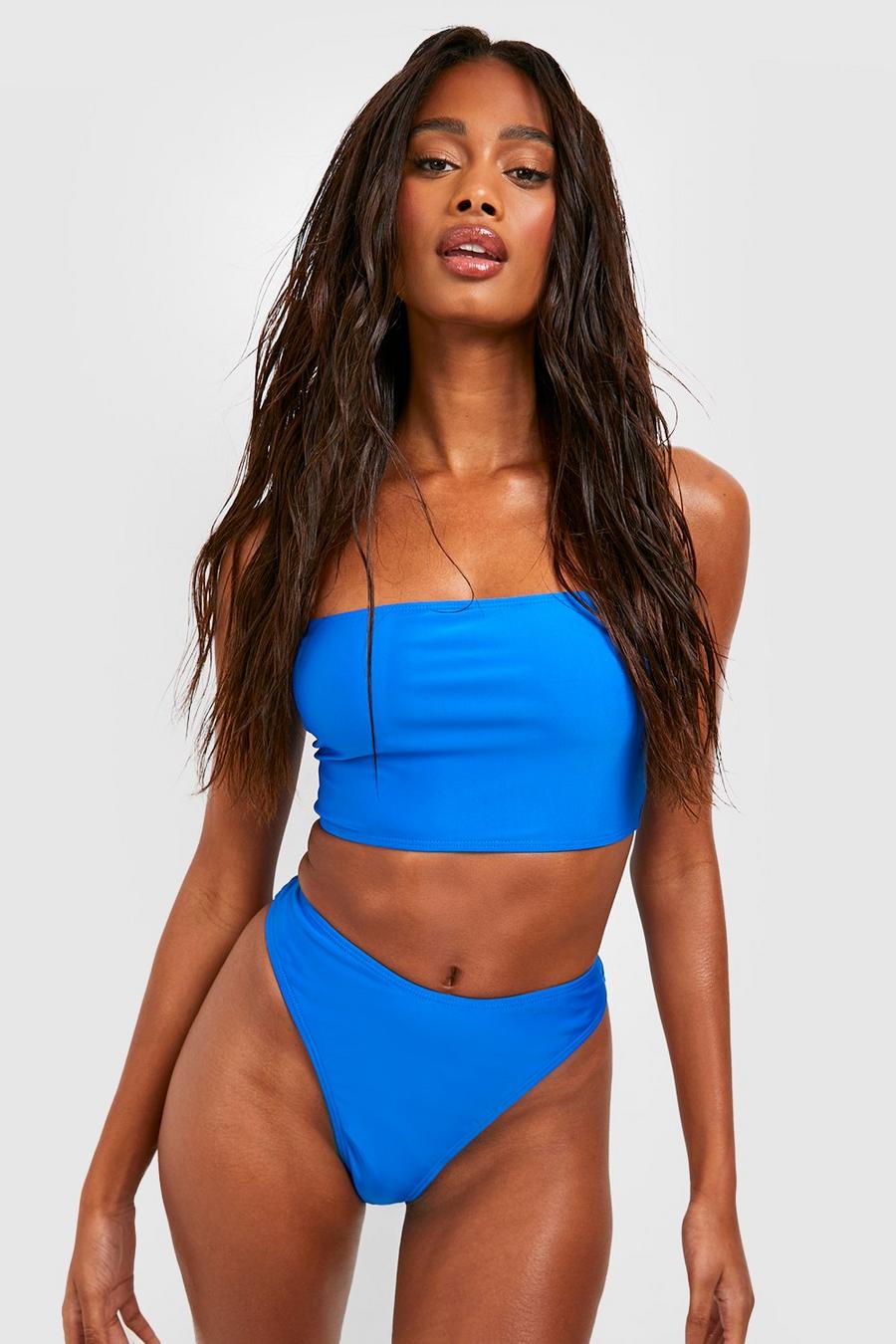 Electric blue Bikinitrosor med formad midja image number 1