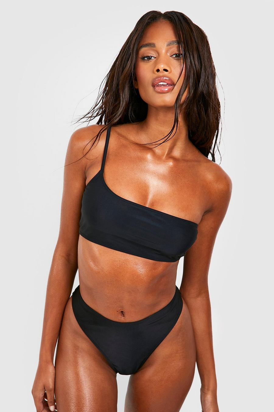 Top bikini Essentials monospalla, Black image number 1