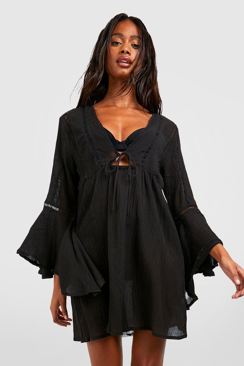 Black ruffle dresses | boohoo US