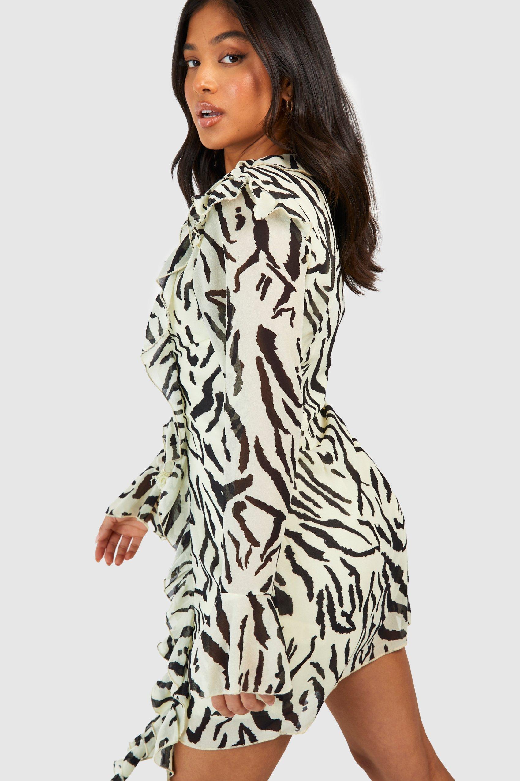 Petite zebra print store dress