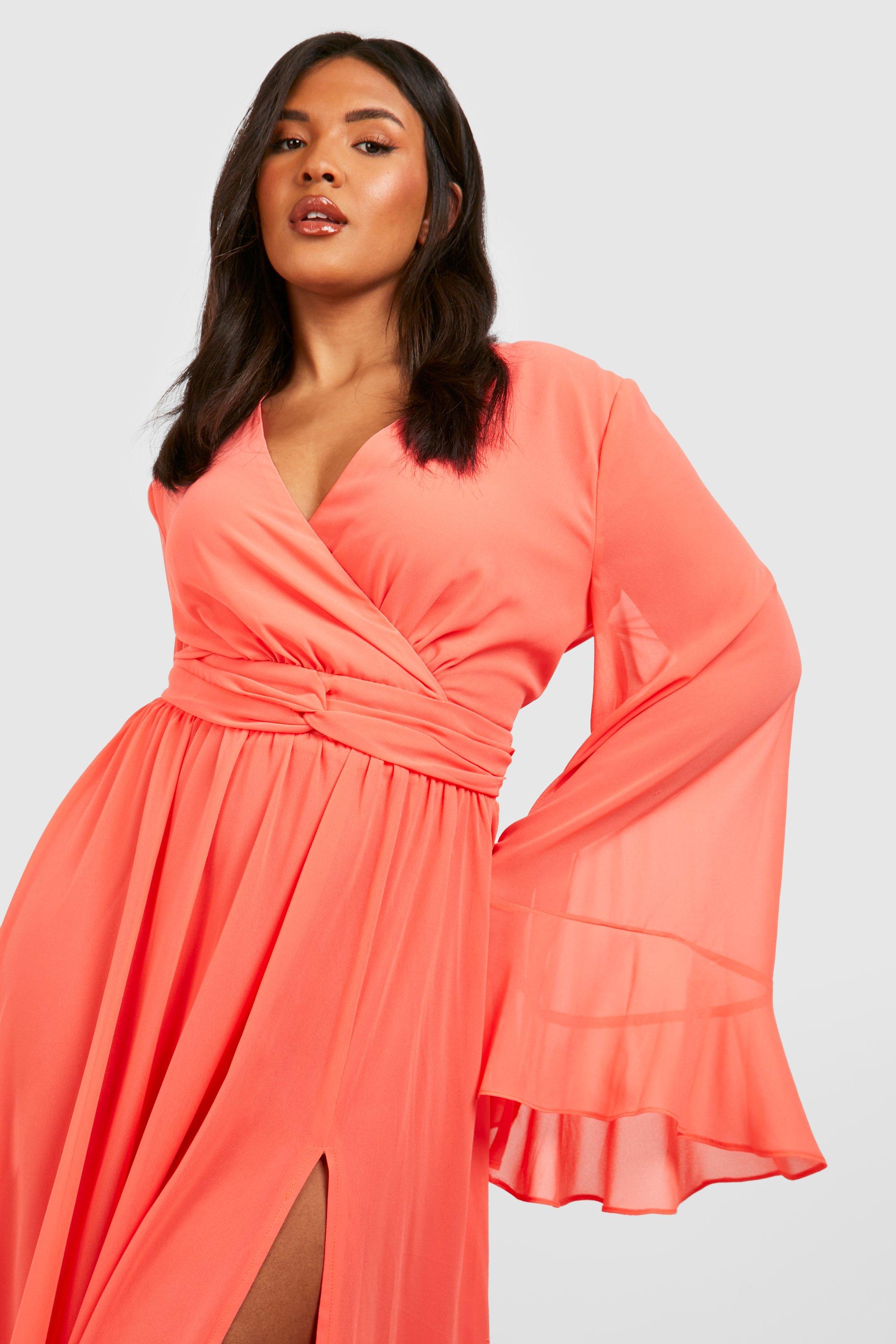 Grande taille Robe longue manches vas es