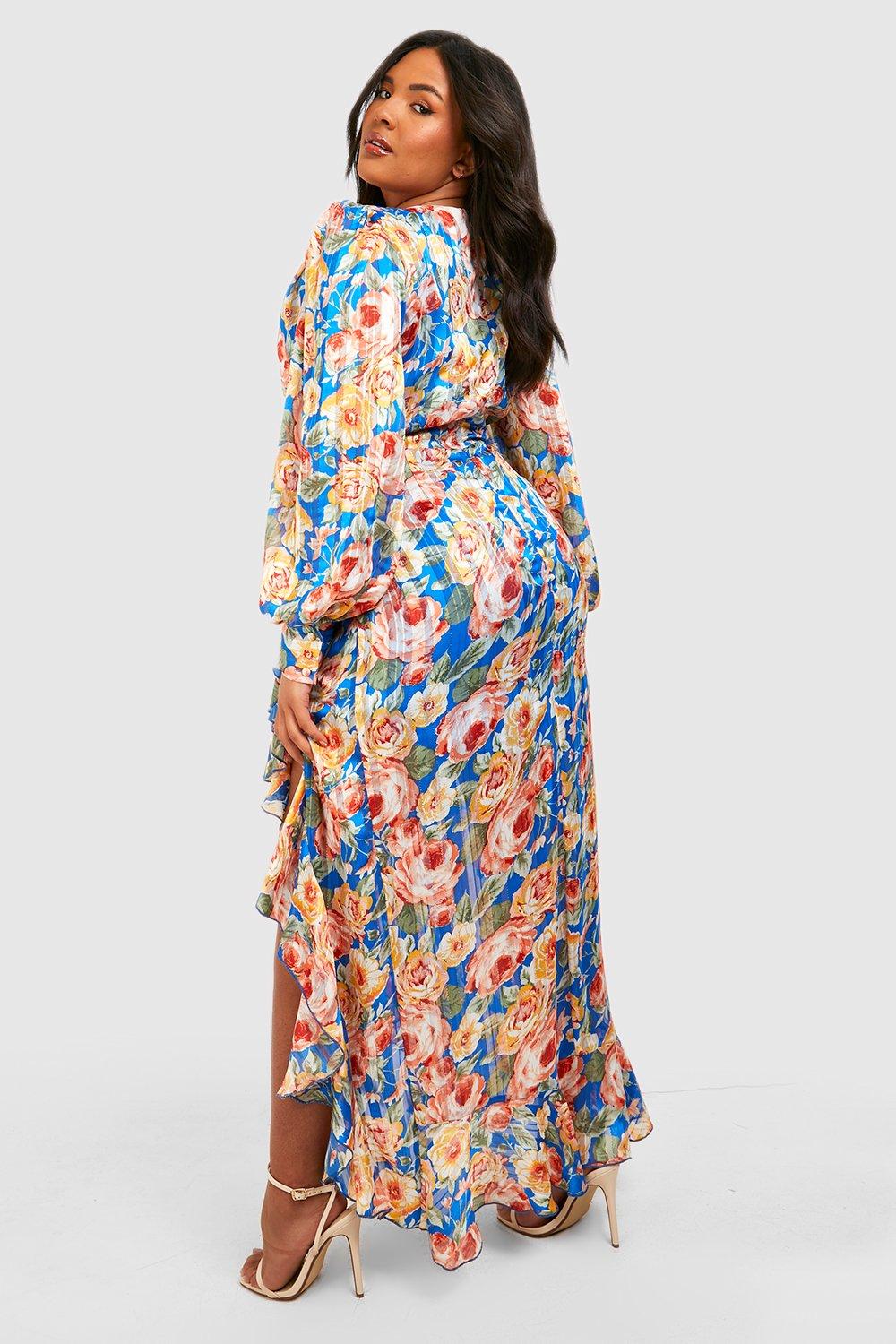 Ruffle wrap shop maxi dress