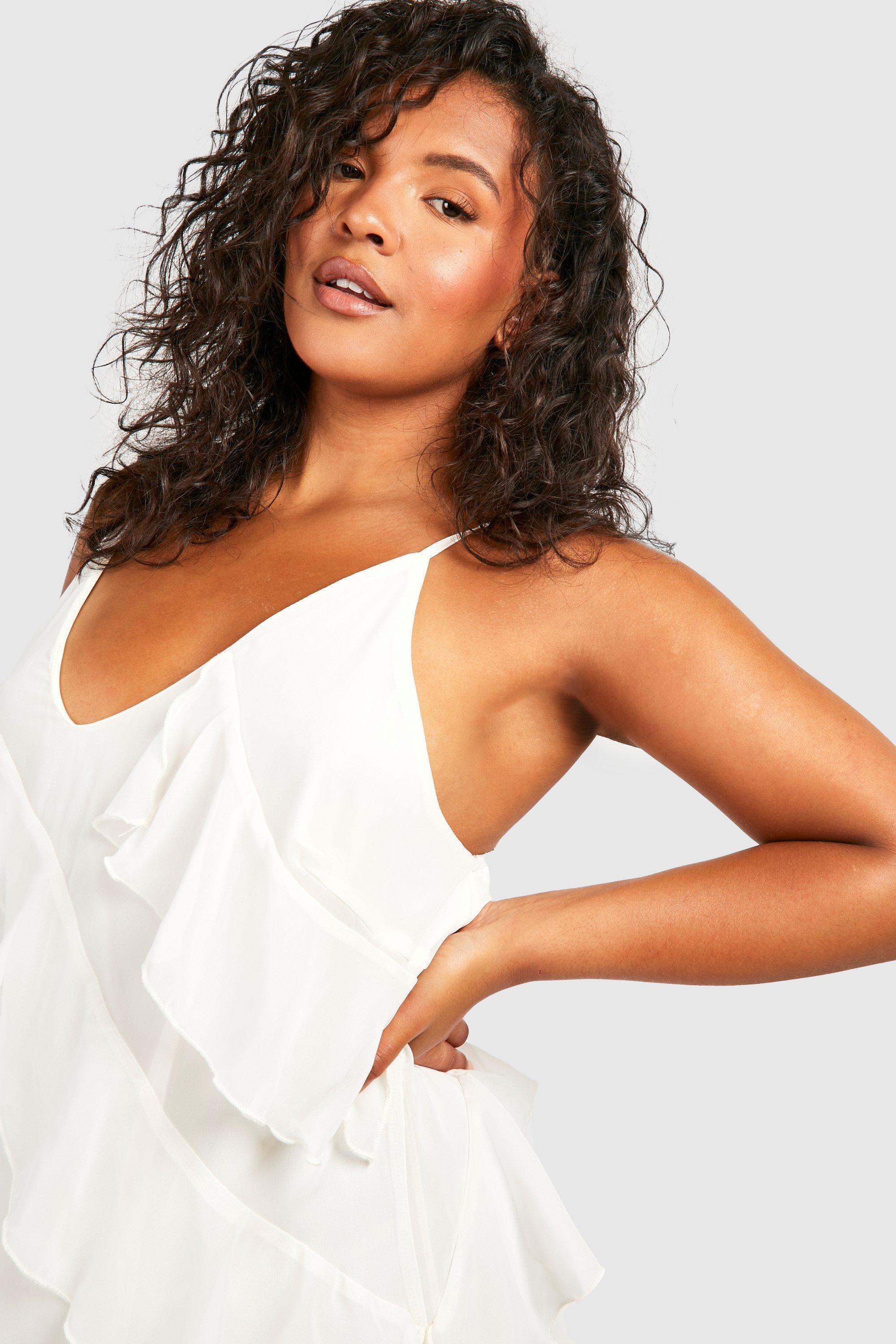 Plus Ruffle Strappy Maxi Dress boohoo