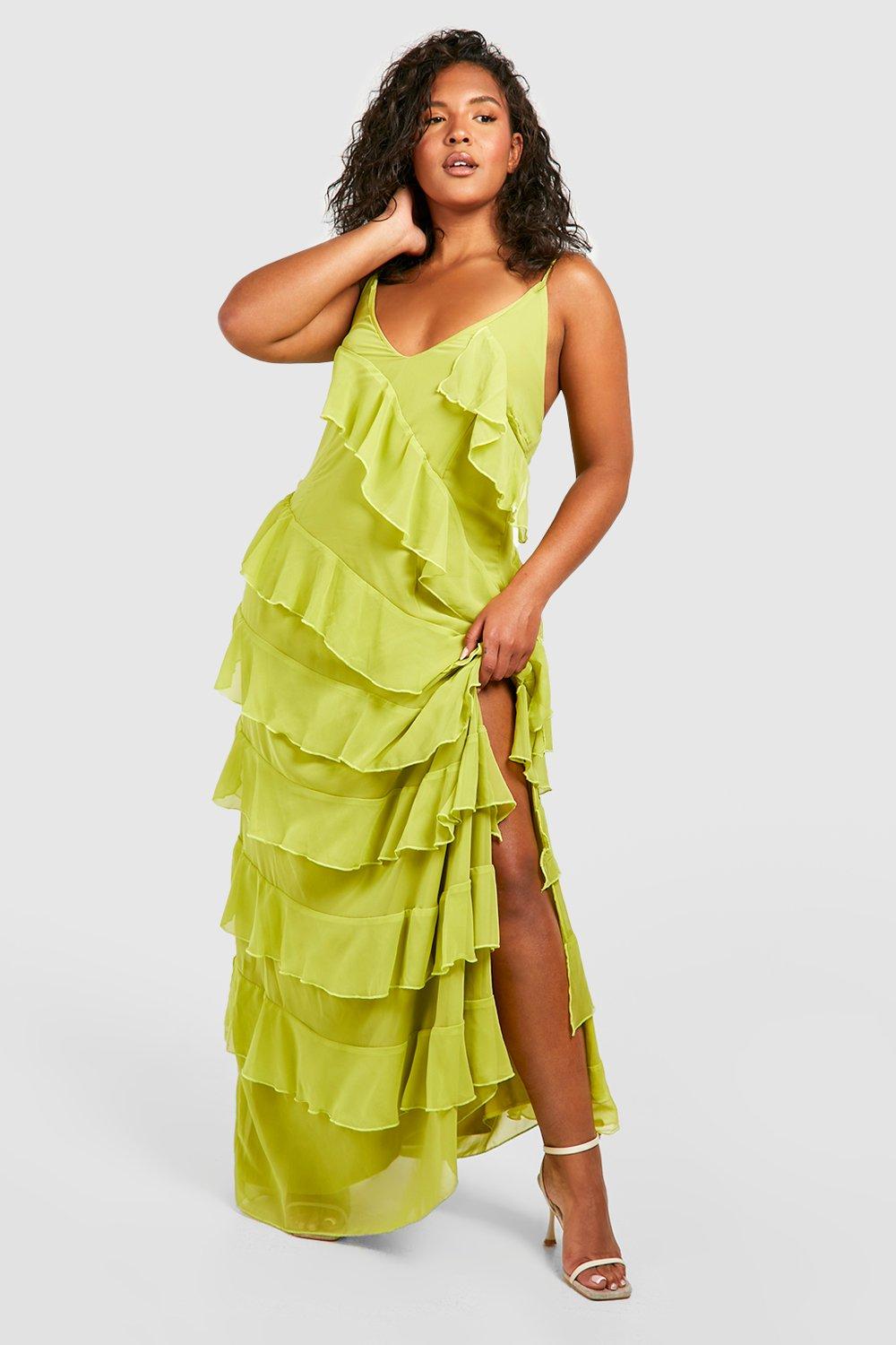 Plus size ruffle dress hot sale