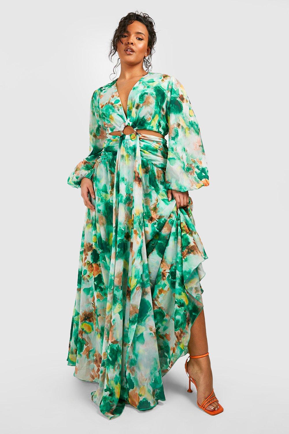 Women's floral clearance chiffon maxi dresses