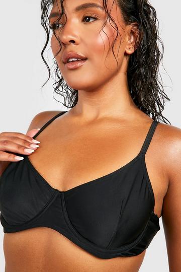 Plus Essentials Underwired Bikini Top black