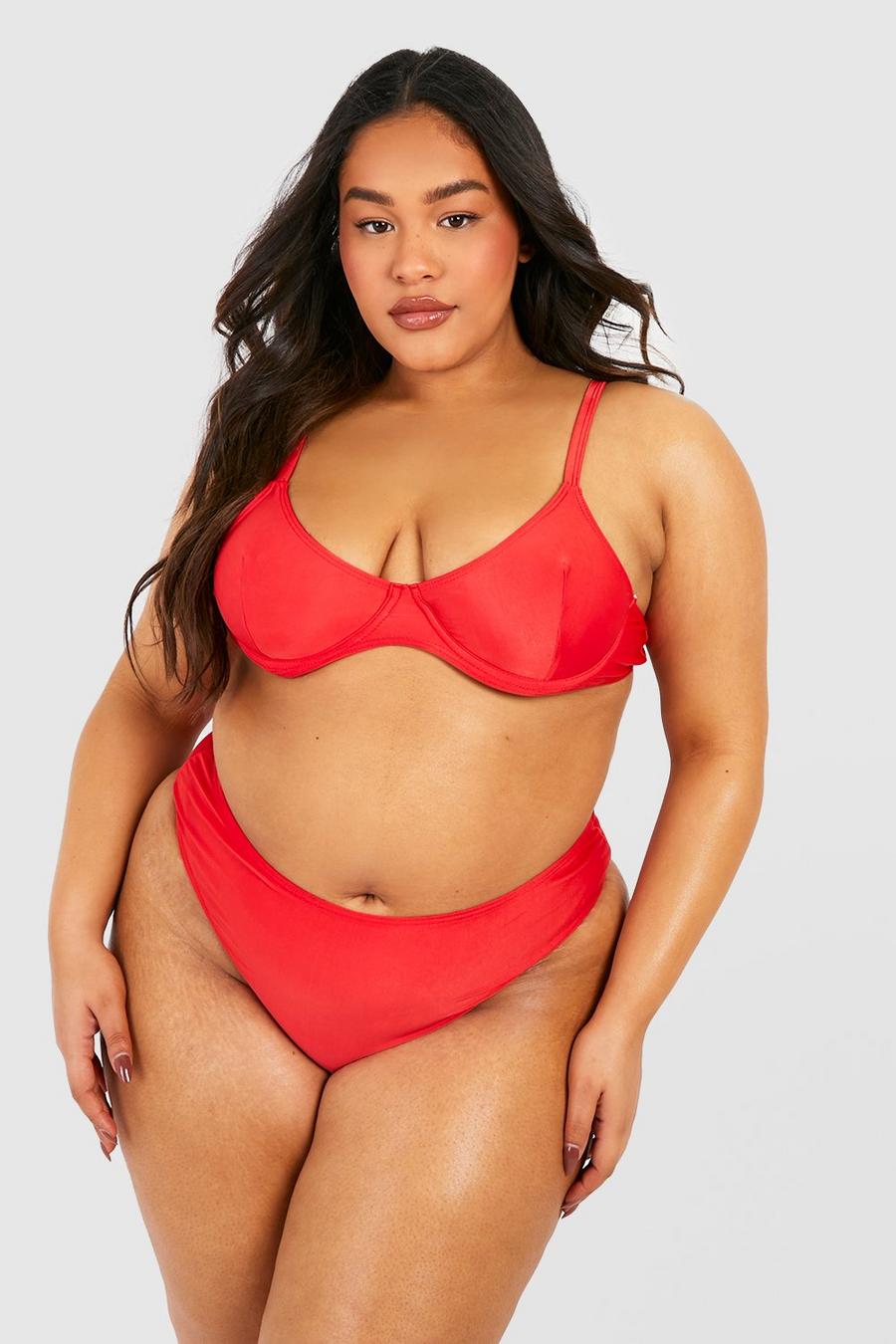 Red rouge Plus Essentials Underwired Bikini Top