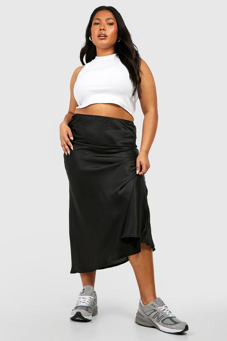 Black Plus Midi Skirt image number 1