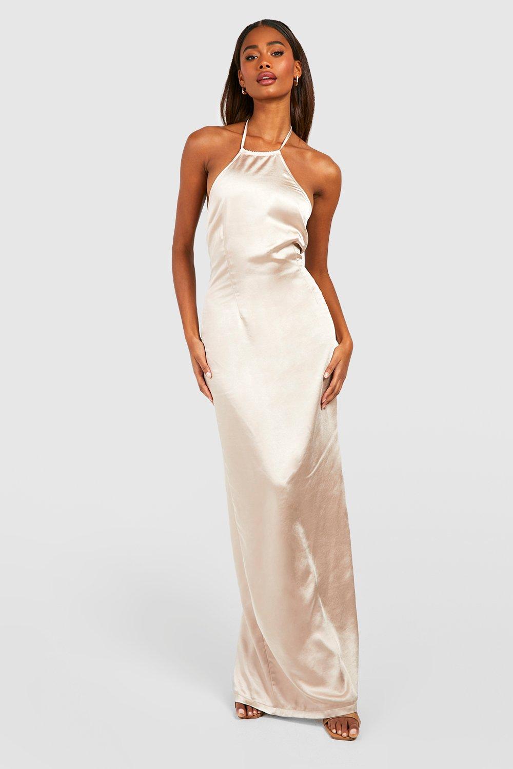 Bridesmaid halter outlet neck dress