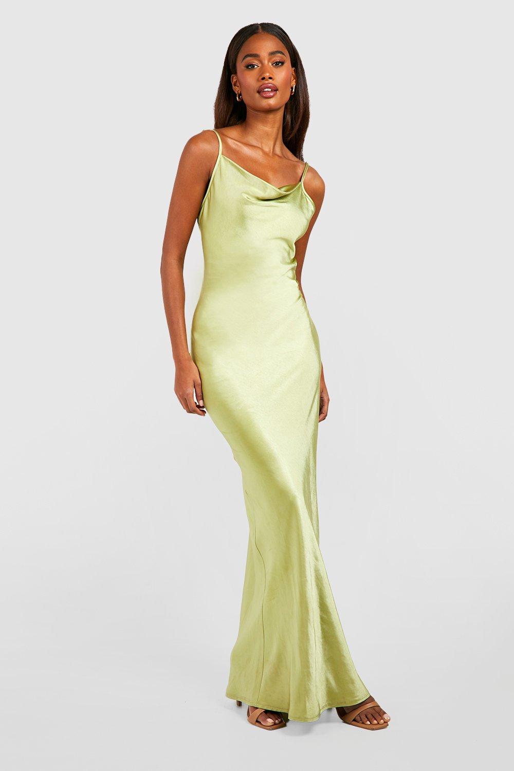 Lime Silk Slip Long Maxi Dress Silk Slip Trends Dress Bridesmaid