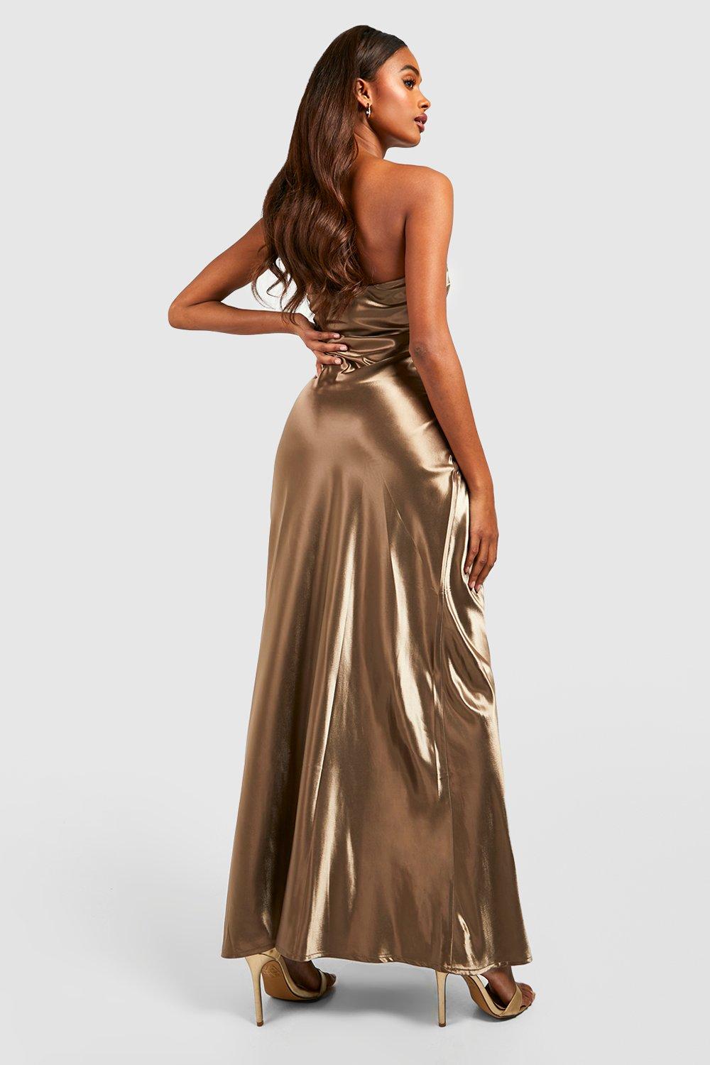 Gold bandeau clearance dress