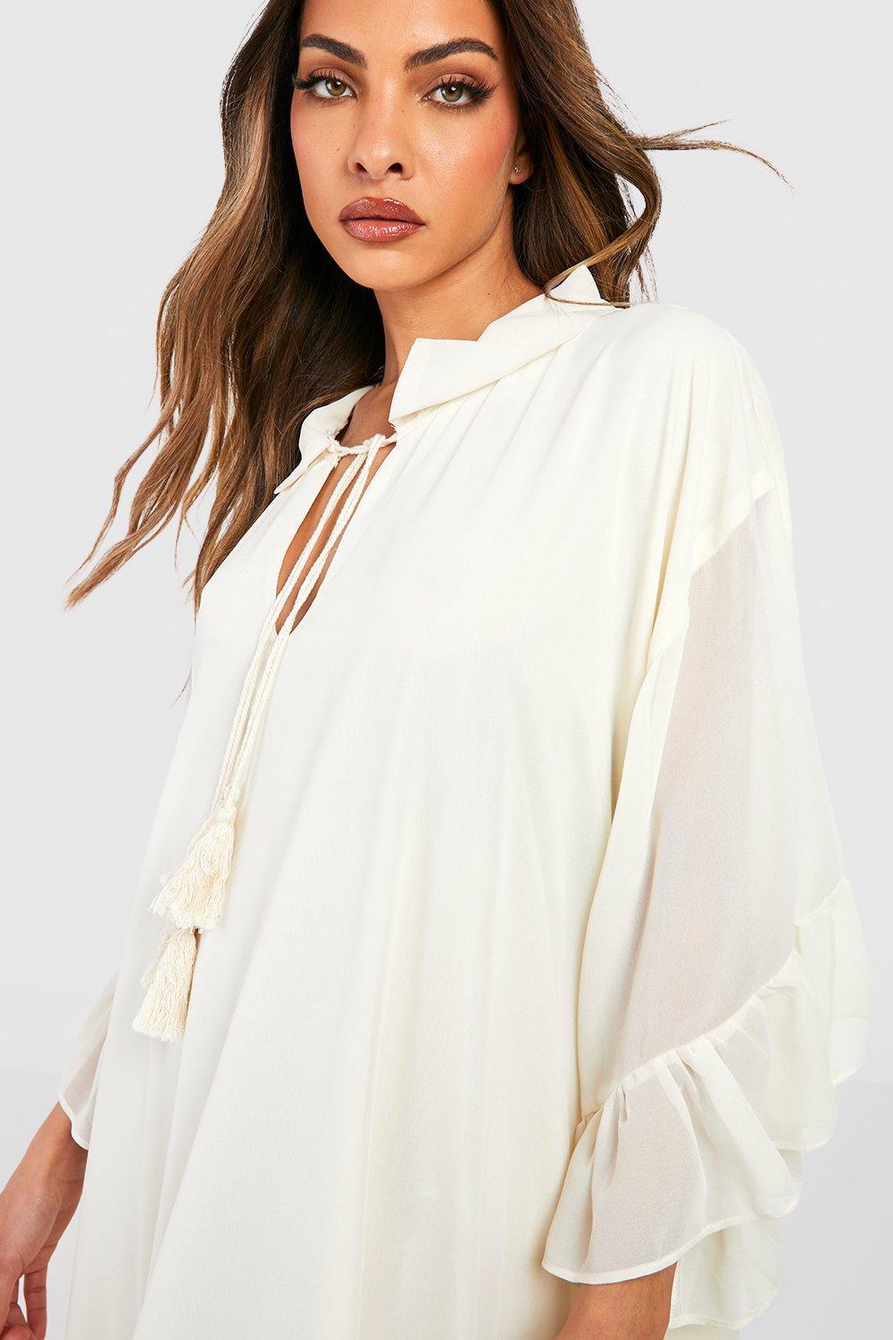 Boohoo on sale cream dress