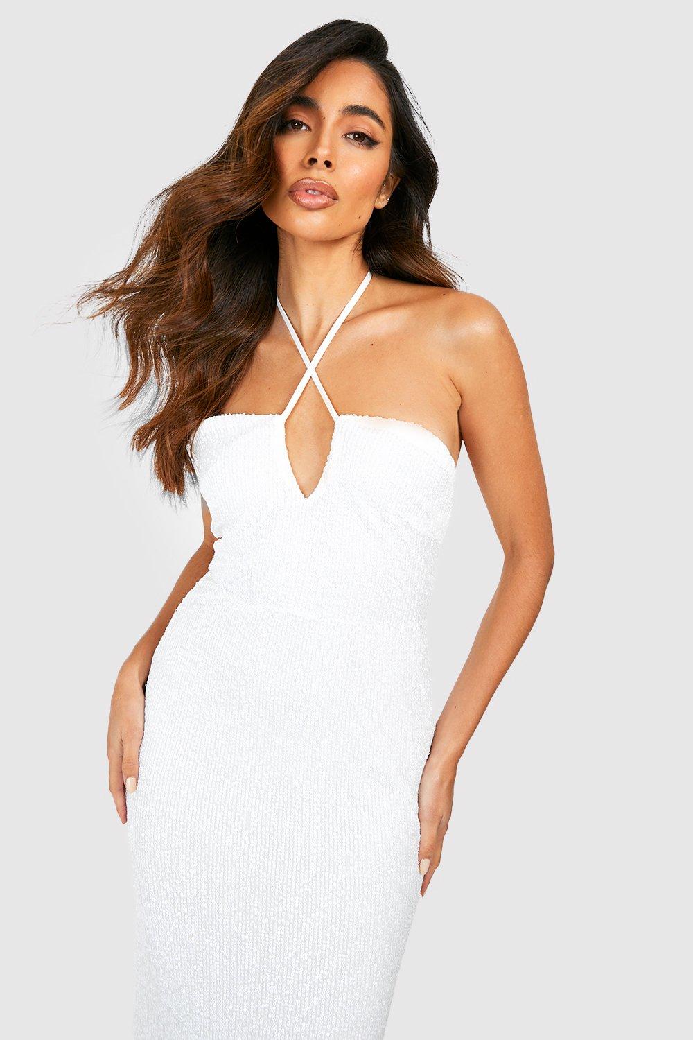 White embellished maxi clearance dress