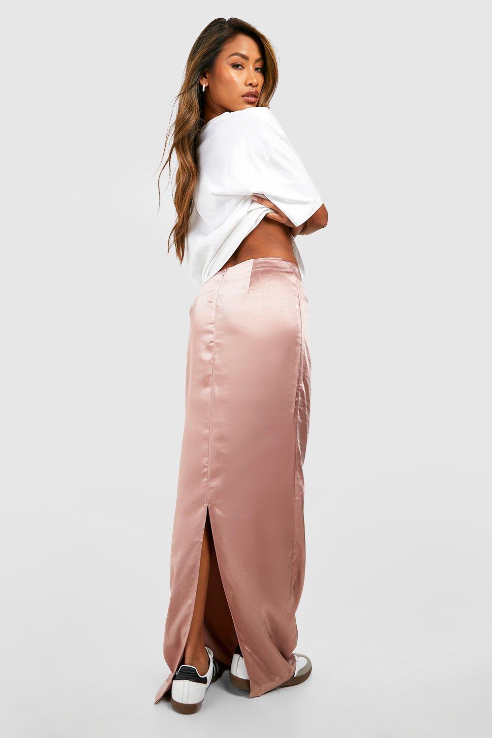 Jupe longue satin taille haute store
