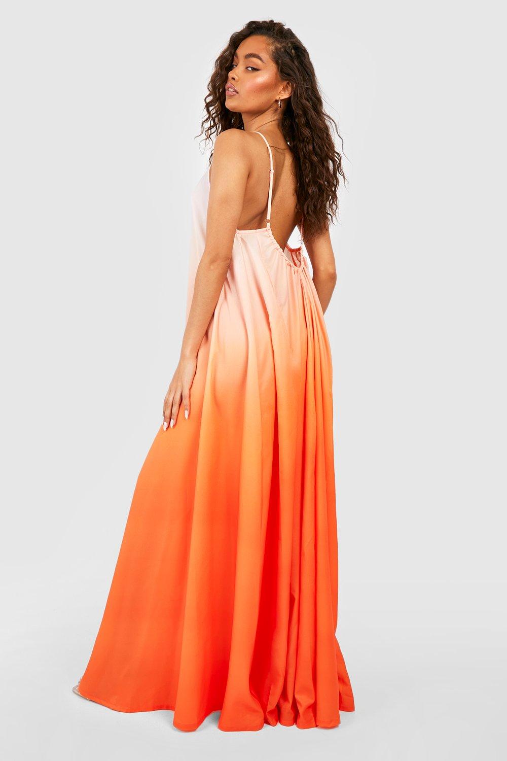 Orange and Yellow Ombre Bridesmaid Dresses