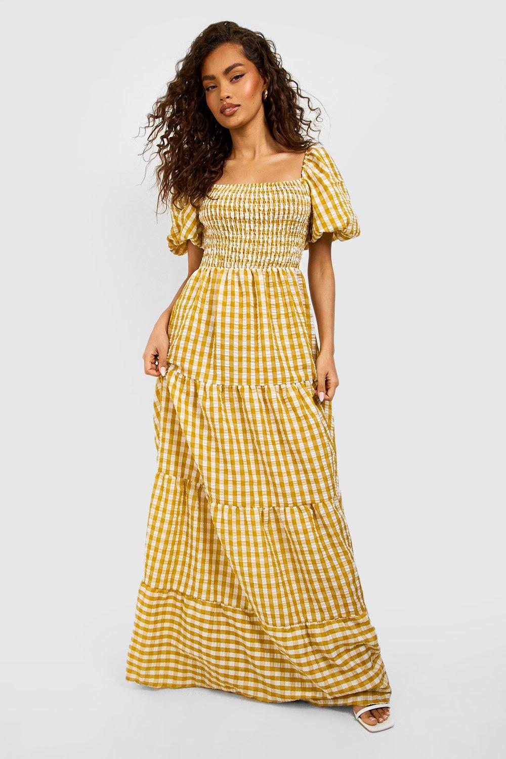 Boohoo gingham dress sale