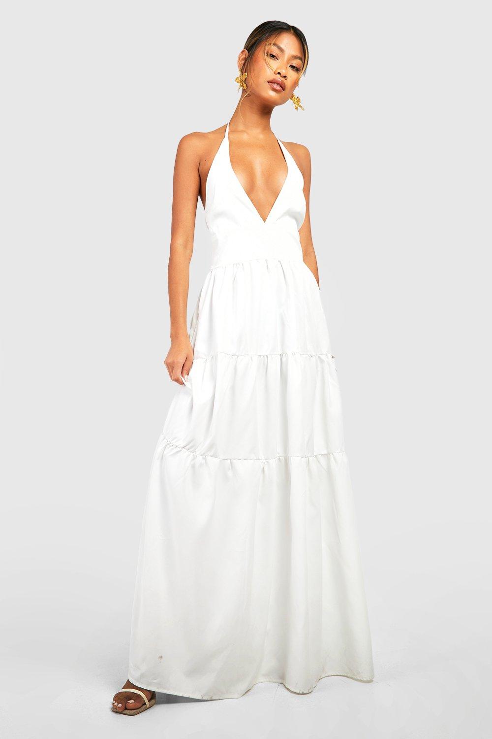 Halter neck hotsell white gown