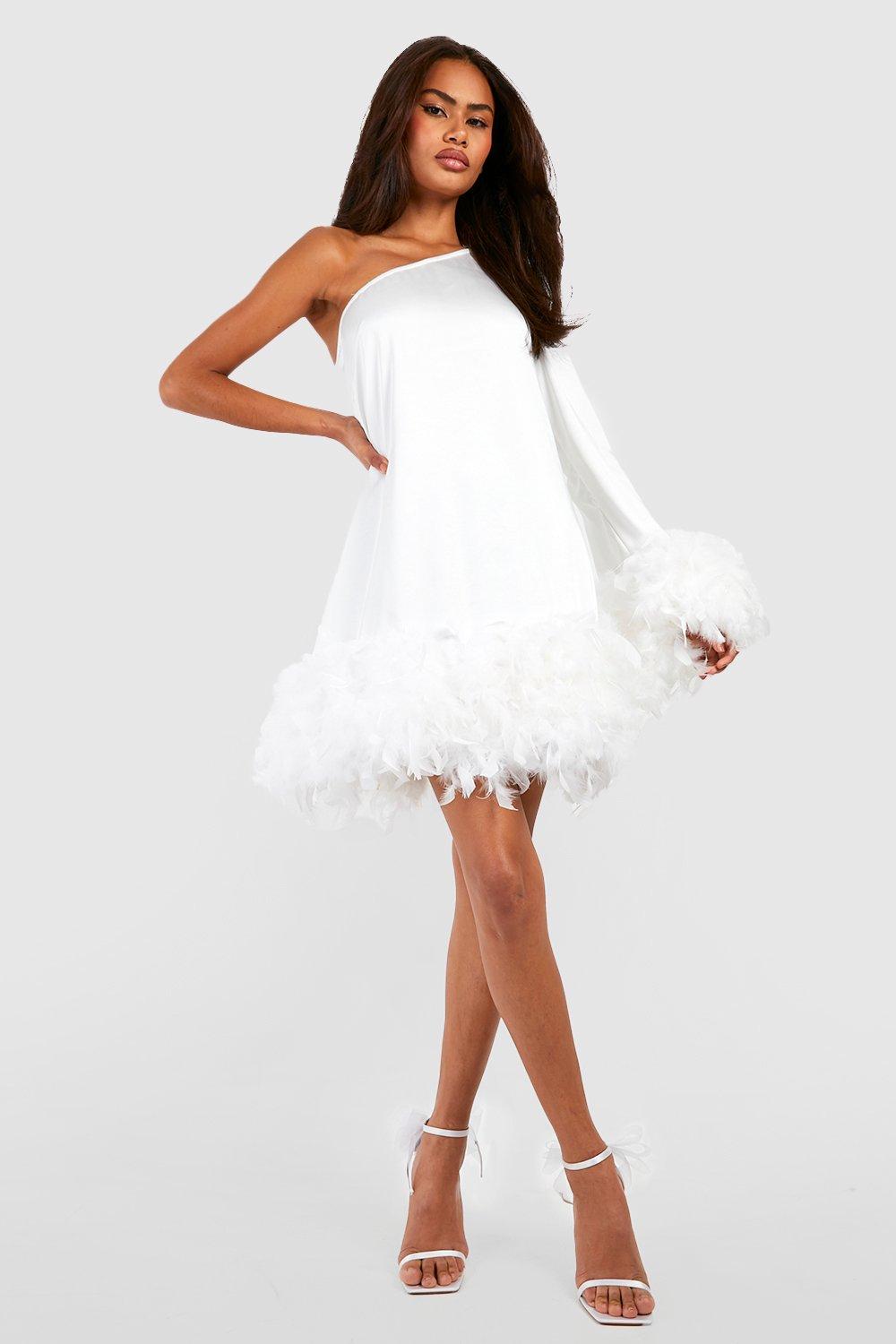 Robe a plume blanche sale