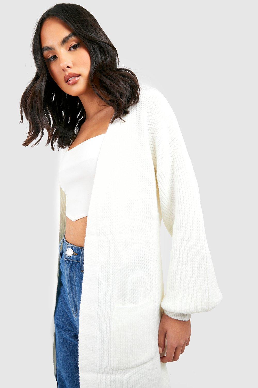 Slouchy white sale cardigan