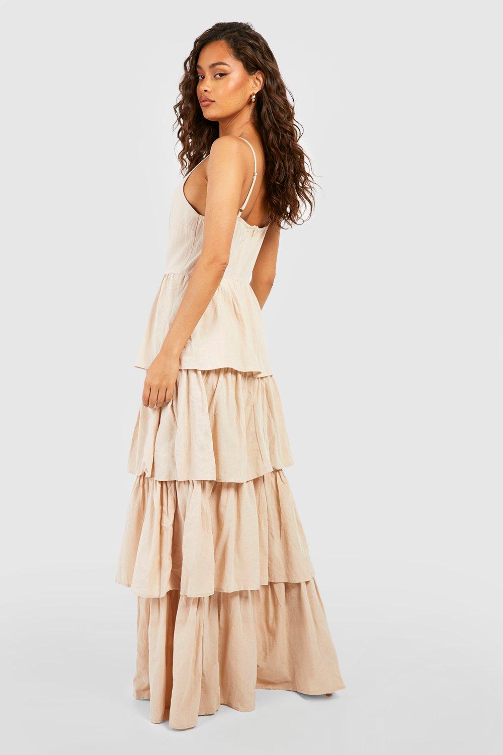 Boohoo store linen dress