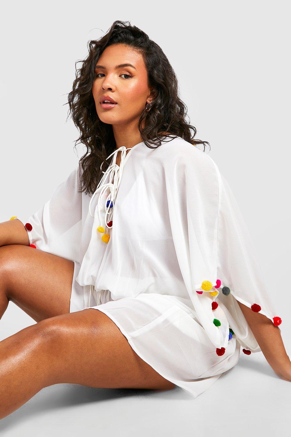 Boohoo pom pom dress online
