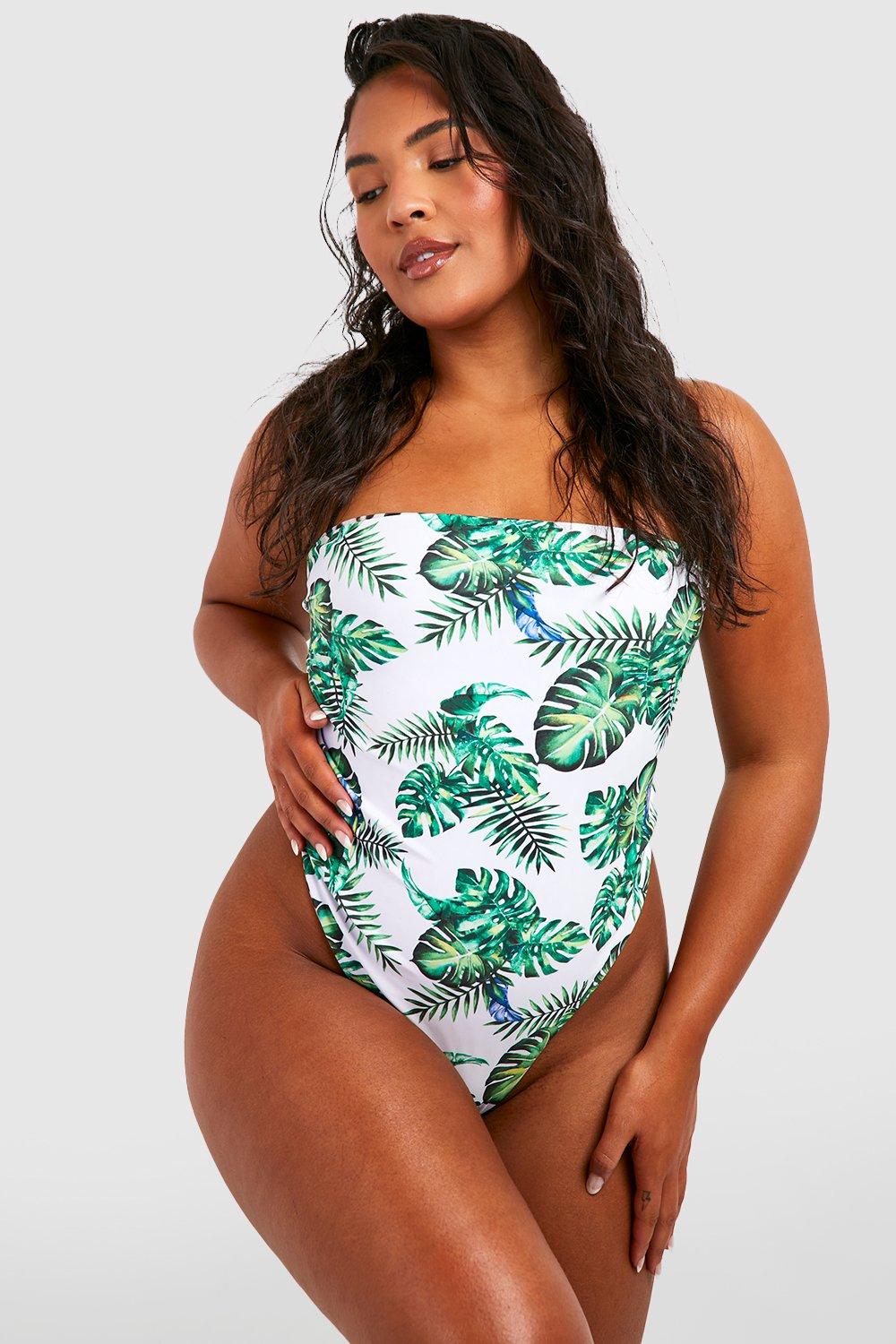 Women's plus cheap size bandeau swimsuits