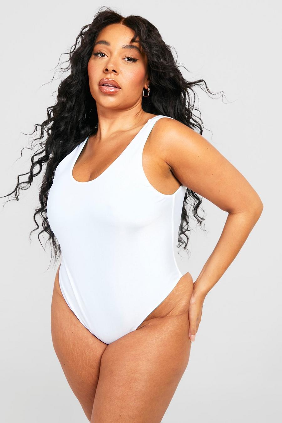 White Plus Reversible Scoop Swimsuit  image number 1