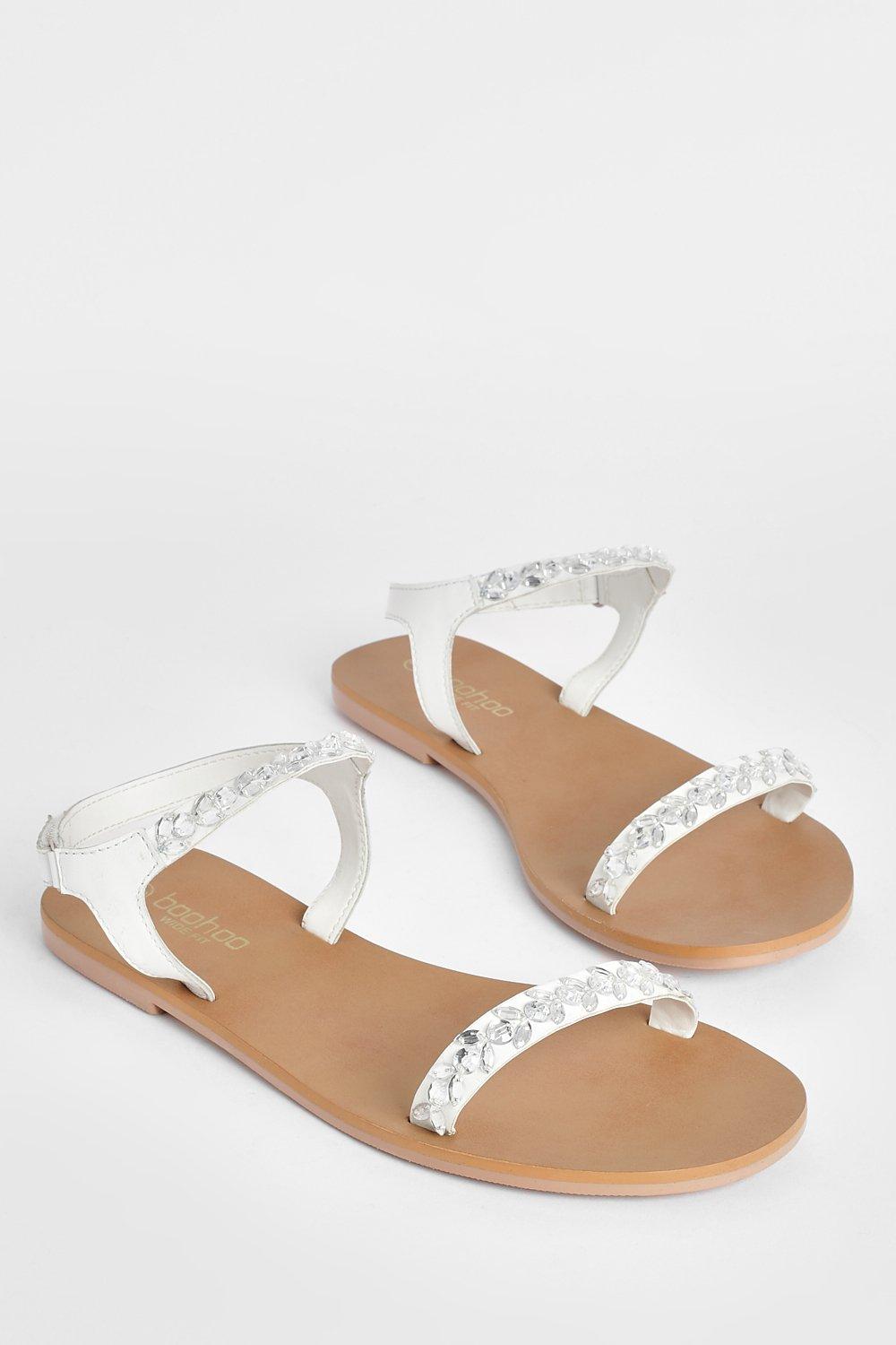 White wide sale fit sandals uk