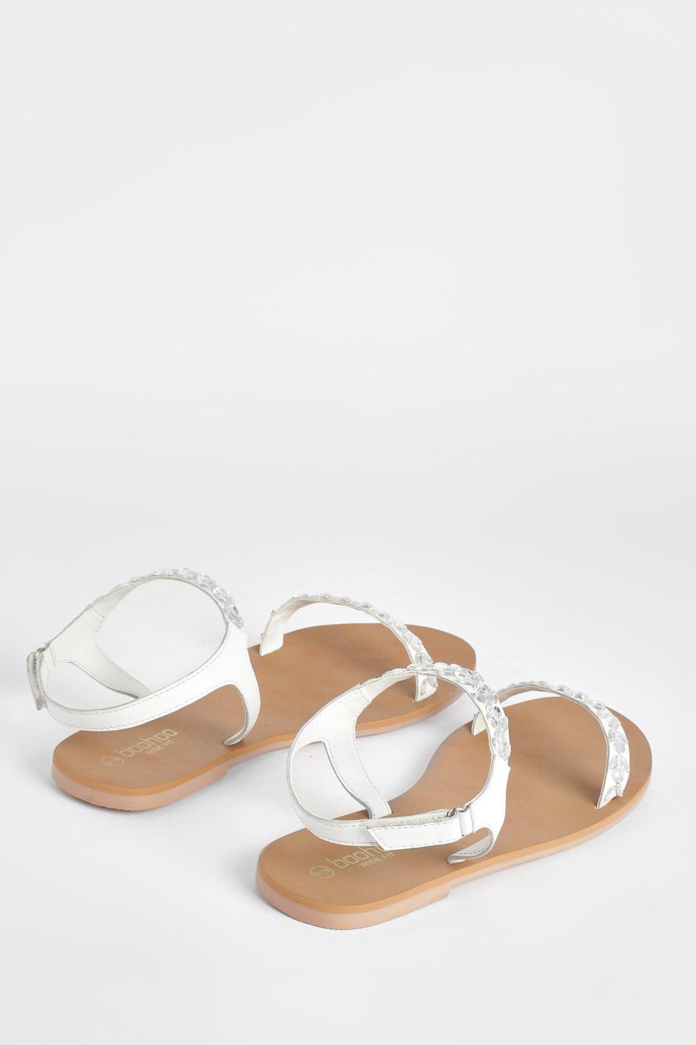 Wide width rhinestone on sale sandals