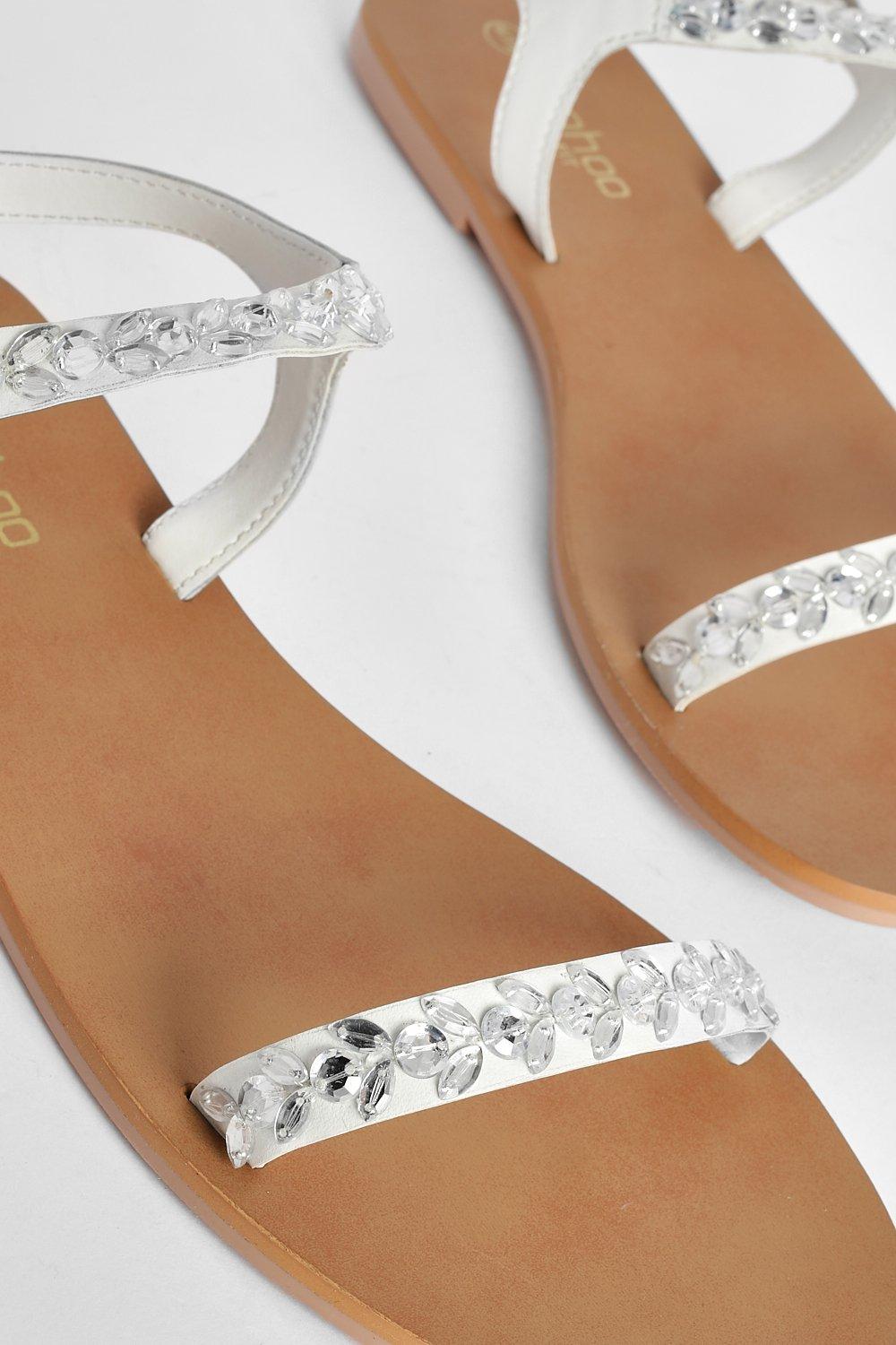 Rhinestone sandals 2024 wide width