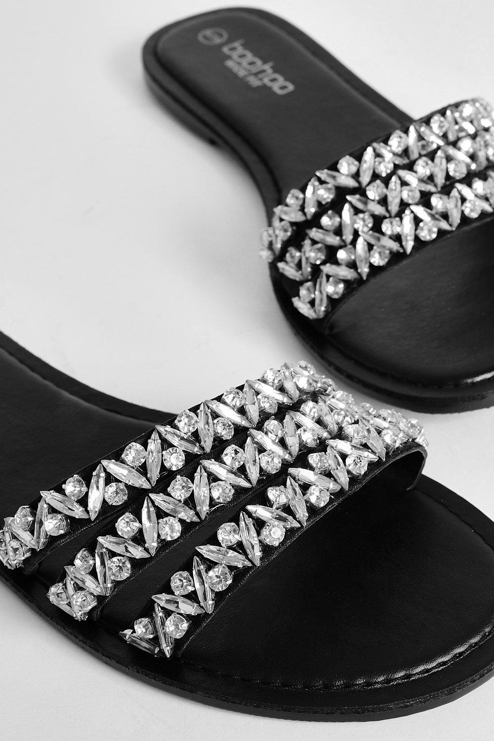 Rhinestone sandals discount wide width