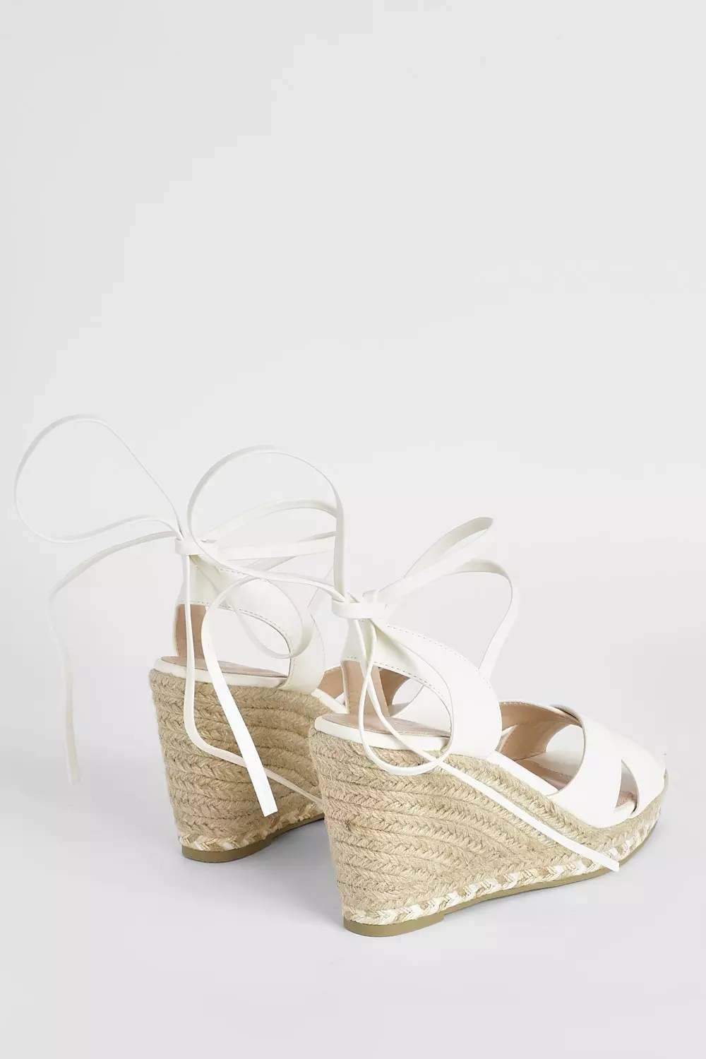 White Cross Over Wrap Up Wedges alternative image