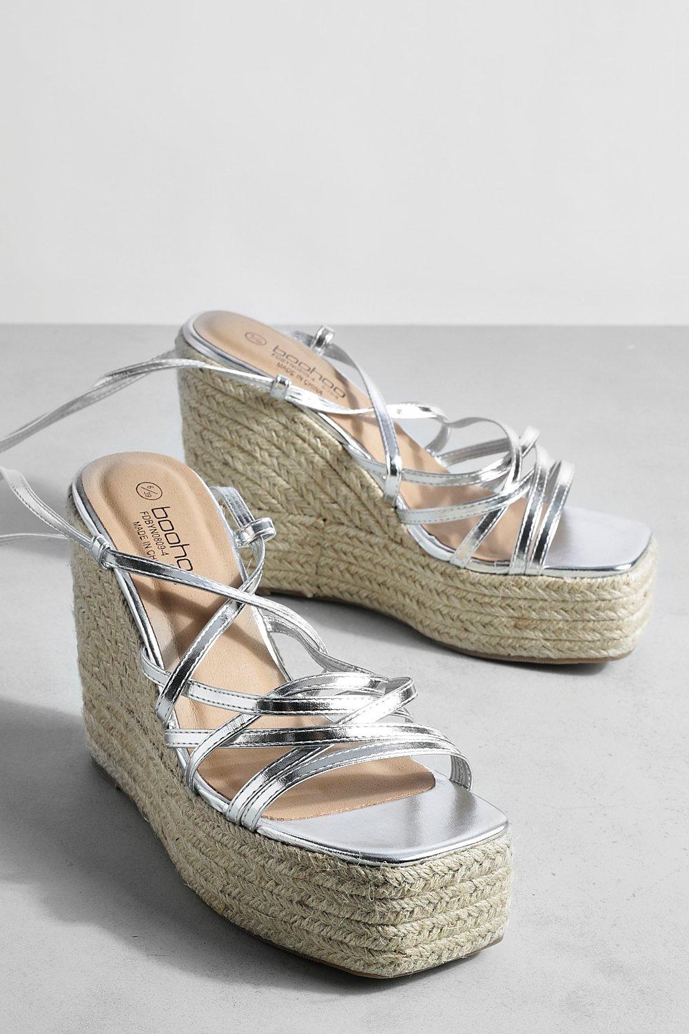 Metallic on sale platform wedges