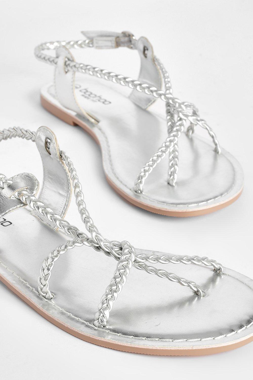 Silver 2024 sandals boohoo