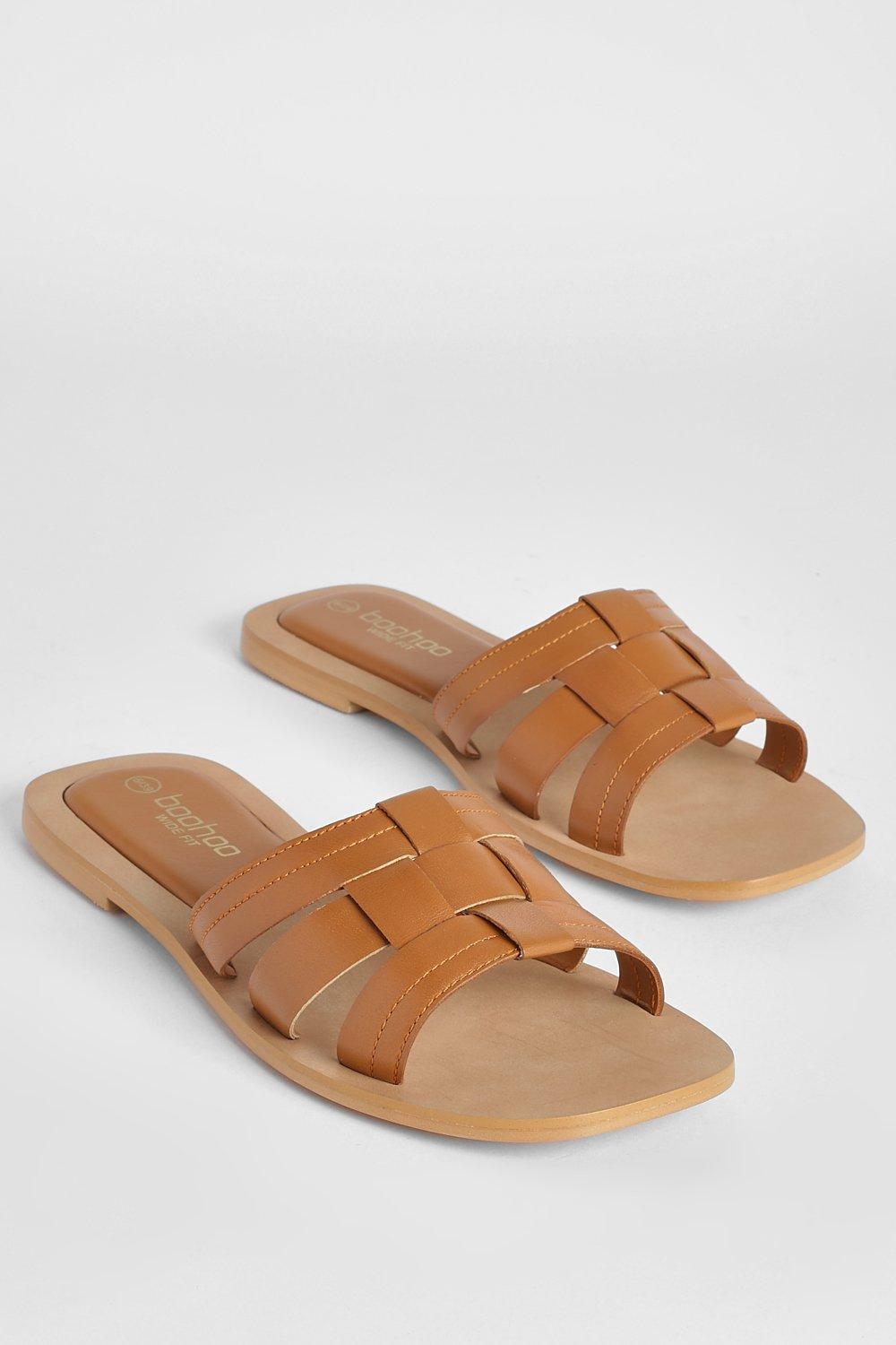 Wide store tan sandals