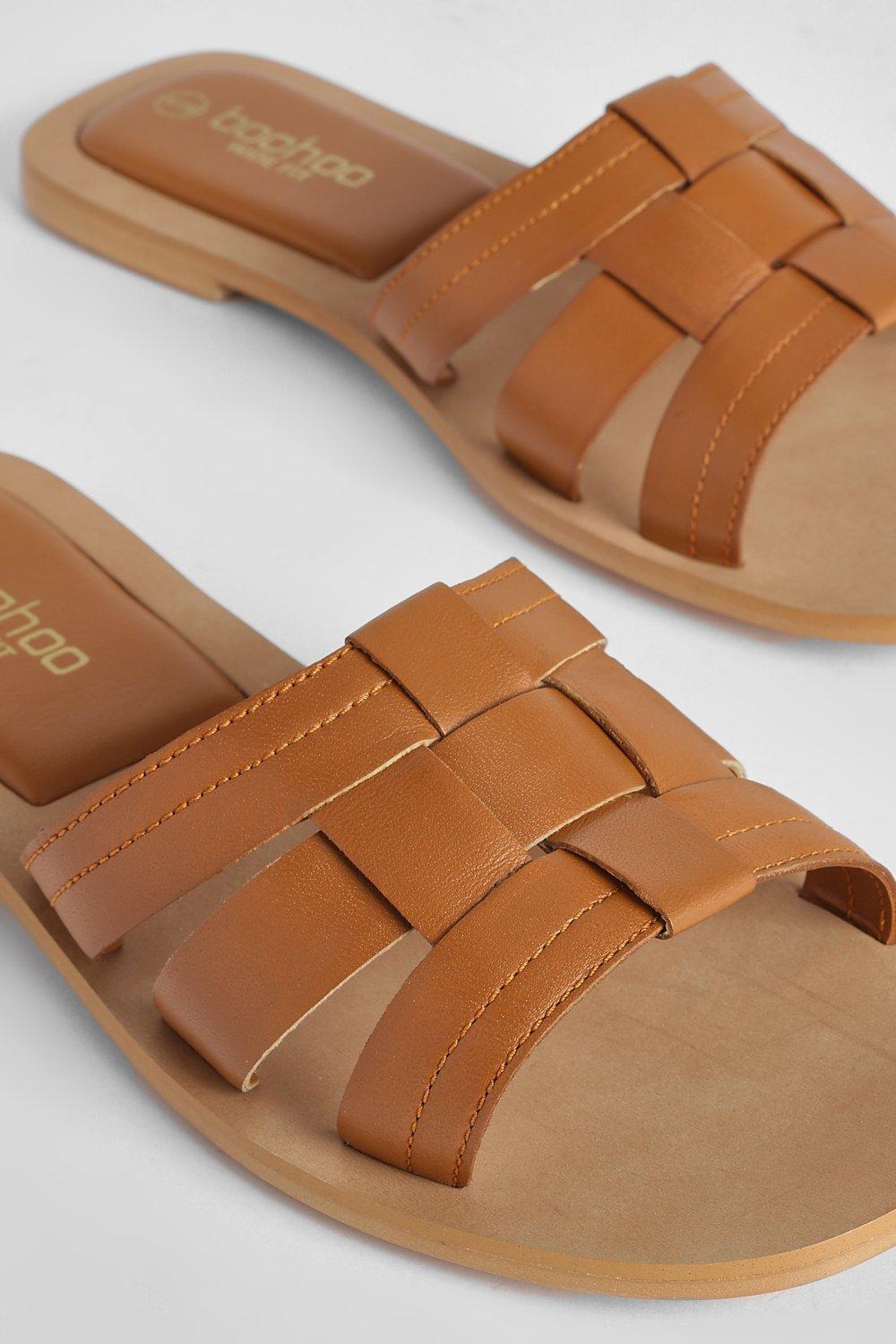 Wide fit best sale leather sandals uk