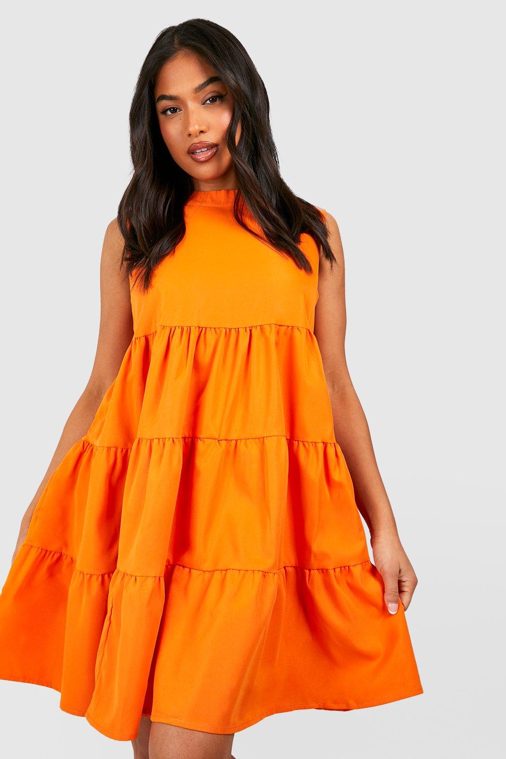 Orange petite dress sales