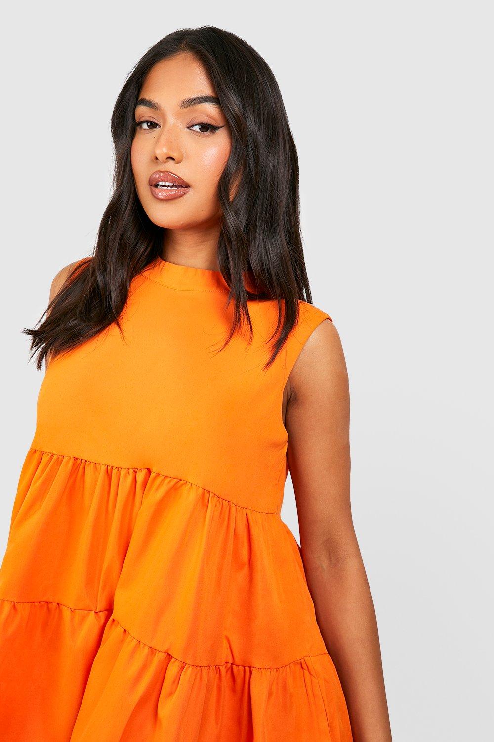 YOURS Plus Size Orange Gingham Tiered Pure Cotton Midi Skirt