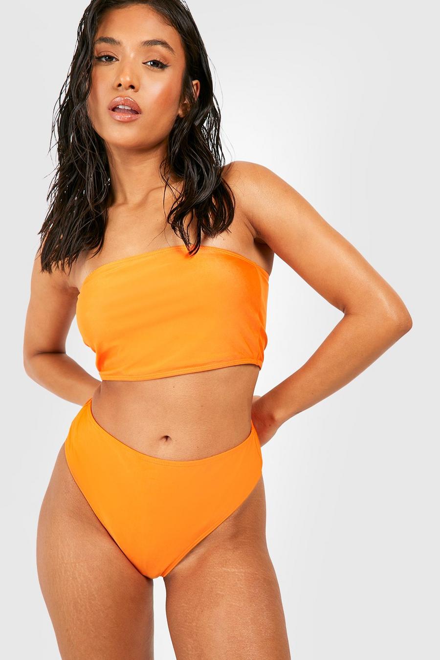 Orange Petite Essentials High Waist Bikini Brief  image number 1