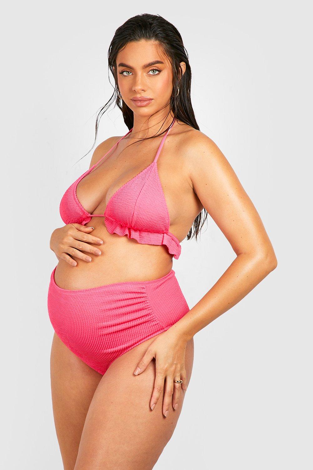 Maternite Bikini de grossesse texture a volants boohoo FR