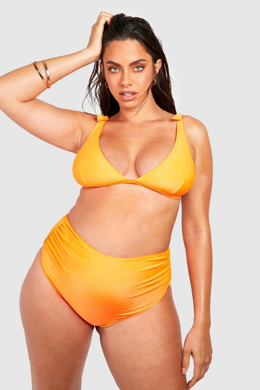 Orange Maternity Tie Shoulder Bikini image number 1