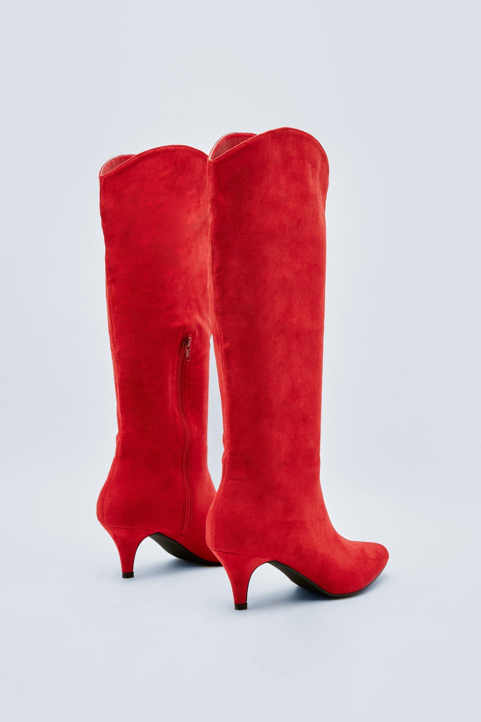 Boohoo 2024 red boots