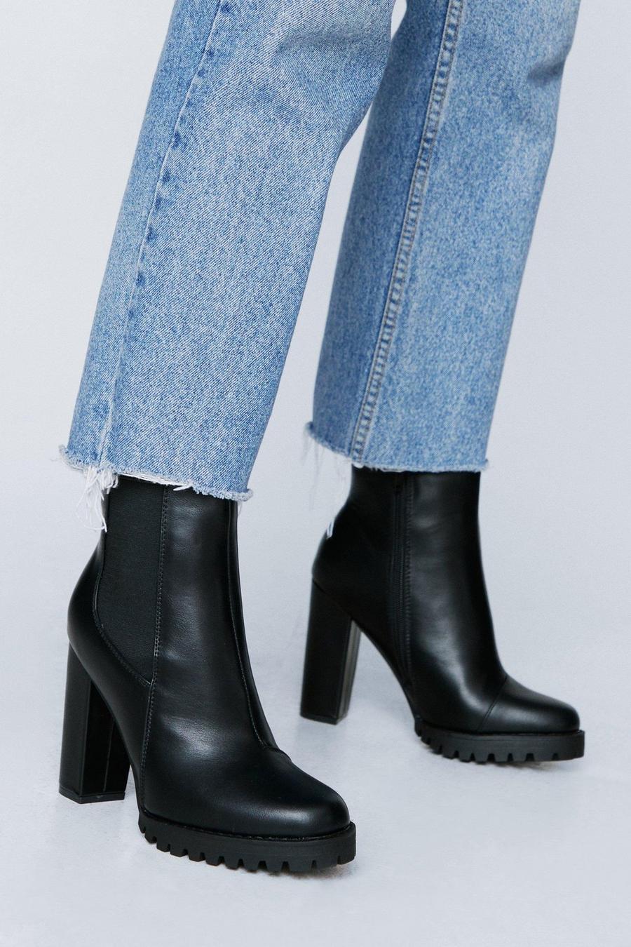 Black negro Top Of The World Chunky Chelsea Boot
